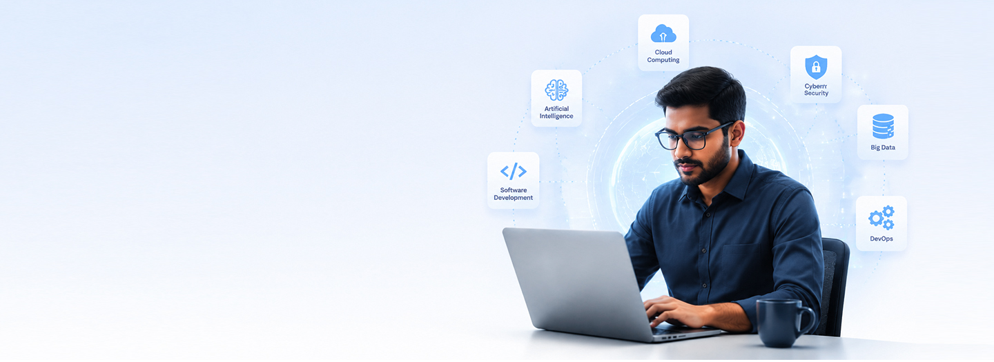 IT professional working on a laptop with Mewurk workforce tools
